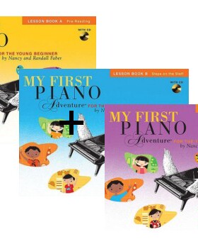 英文原版My First Piano Adventure, Lesson Book A+b+c菲伯尔我的钢琴启蒙课：A级课本（读谱准备）3本书 合售