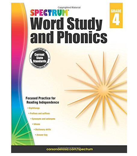 Spectrum Word Study and Phonics, Grade 4 英文原版 Spectrum 单词学习与拼读，4年级