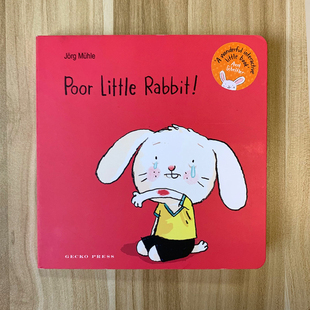 Little Rabbit Muhle 英文原版 宝宝行为习惯培养 Jorg Poor 谁来帮我擦擦药 现货 小兔子亲子互动纸板书