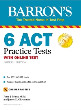 英文原版 巴朗ACT6套练习题 第4版 6 ACT Practice Tests with Online Test (Barron's Test Prep)