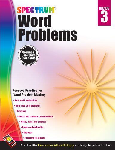 Spectrum Word Problems, Grade 3 英文原版 Spectrum 数学应用题，3年级