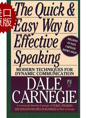 现货 英文原版 卡耐基励志书籍 语言的突破 演讲口才说话训练心理学 The Quick and Easy Way to Effective Speaking