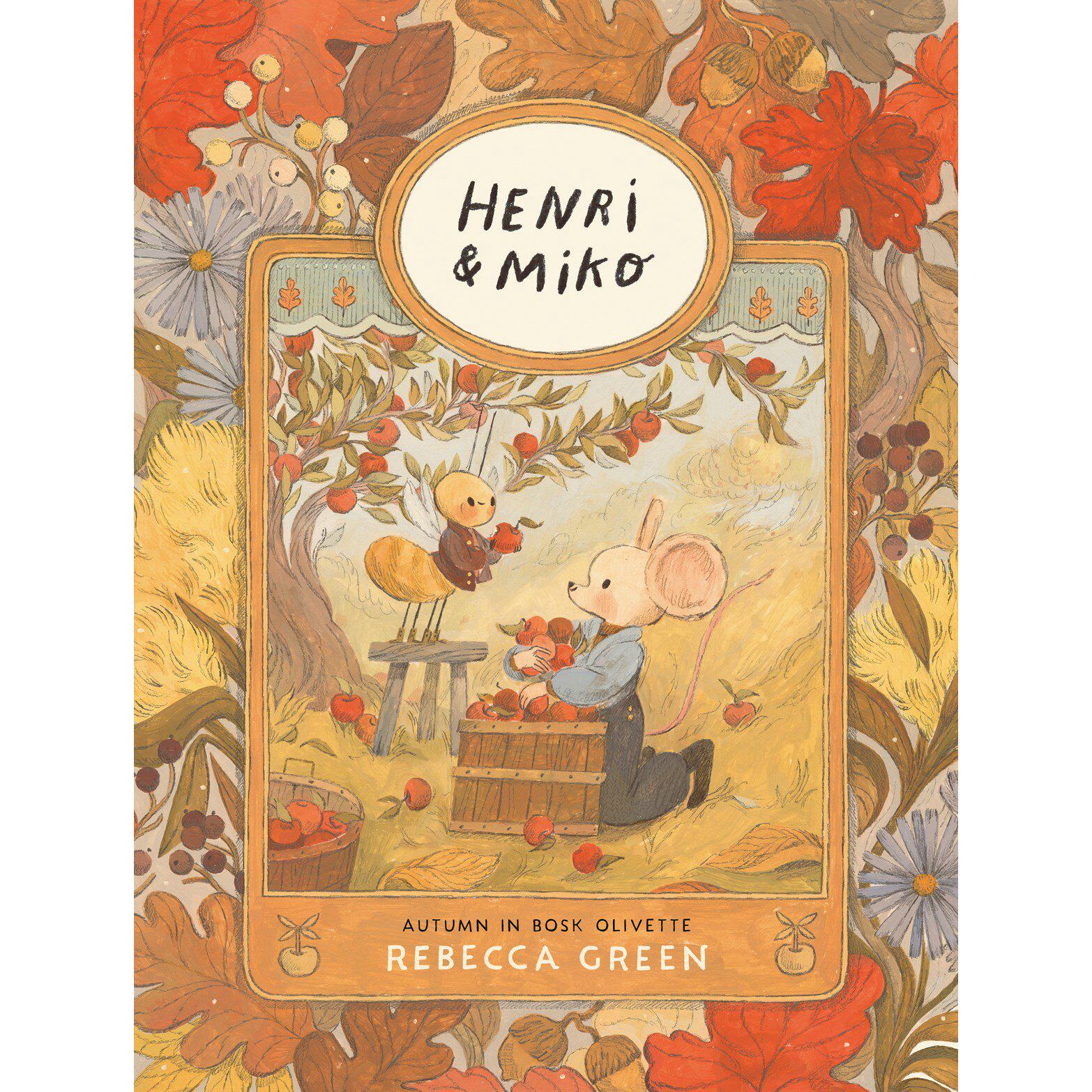 Henri和Miko 秋日森林 温馨治愈绘本 Rebecca Green 手绘插画 英式田园风 英文原版 Henri and Miko: Autumn in Bosk Olivette