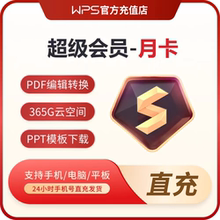 WPS超级会员卡一年372天含稻壳wps普通会员12个月年卡转pdf文件