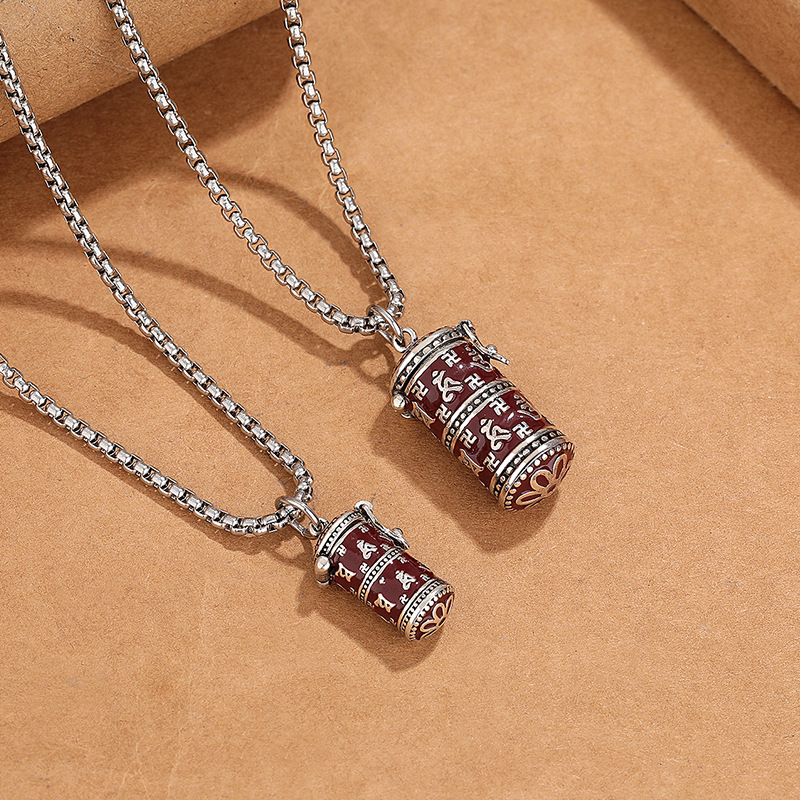 泰国泰蓝珐琅六字真言嘎乌盒项链