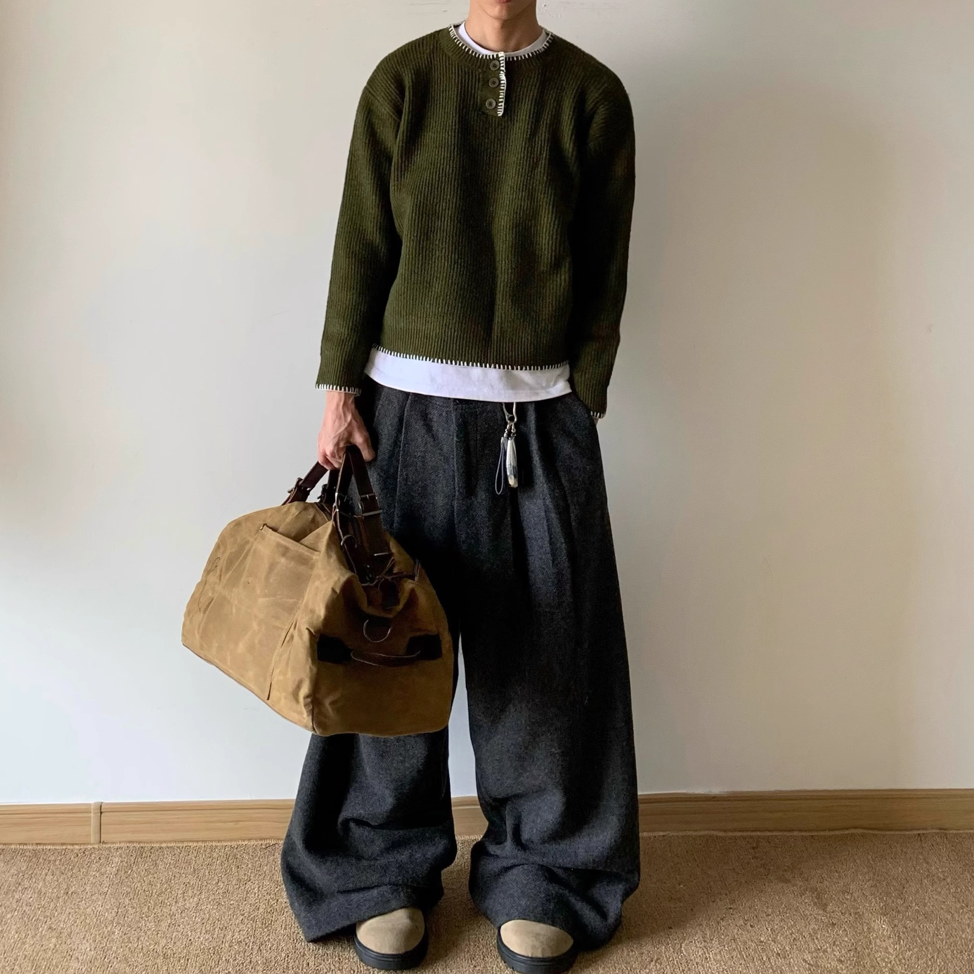 小众设计感短款毛衣针织衫男