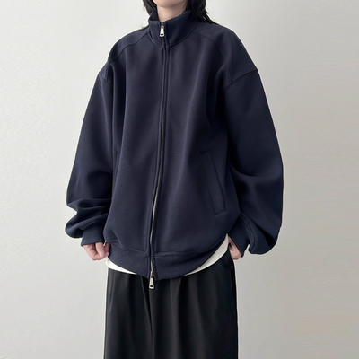 日系复古立领开衫卫衣宽松外套男