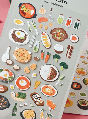 韩国suatelier手绘风美食面包手机壳贴纸手账咕卡DIY装饰素材ins