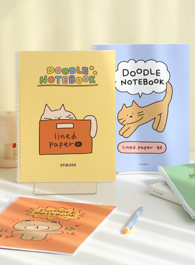 韩国iconic可爱风高颜值插画横线格子记事本笔记本线圈B5学生本子