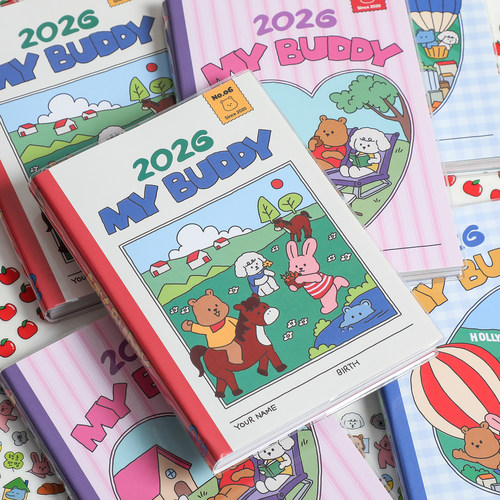 韩国爆款彩页2026日程本胶套手账