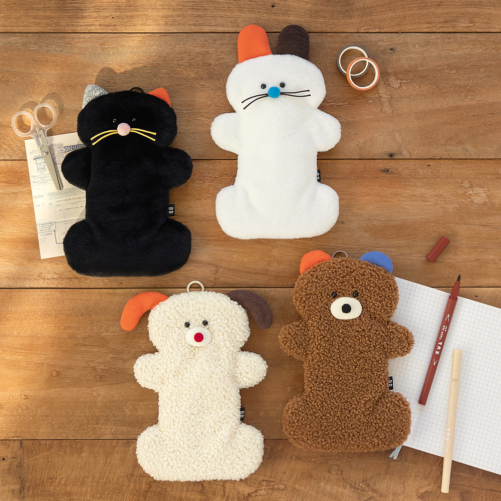 韩国romane可爱毛绒软乎乎大中小学生可挂笔袋女便携高级感收纳包