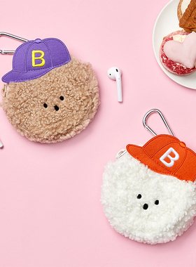 韩国antennashop毛绒狗贵宾犬适用苹果airpods1/2/3/4代pro2三星buds华为蓝牙无线耳机收纳包耳机套可爱女ins