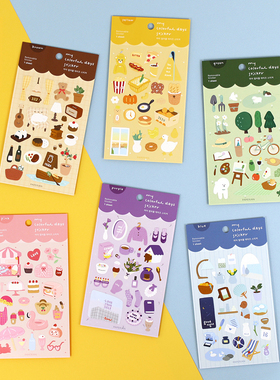 韩国paperian小清新无痕可移防水贴纸ins风手账相片卡装饰手机贴