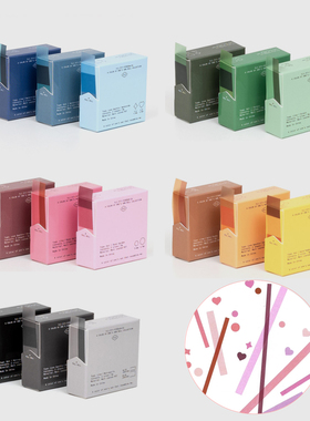 韩国flagg彩色图条形爱心透明重点标记胶带diy手账素材相片封边贴