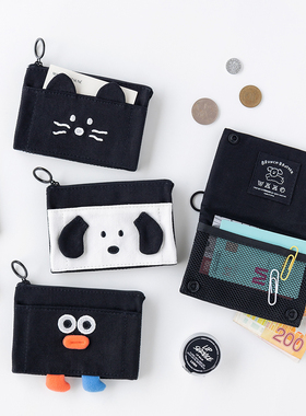 韩国romane卡通创意折叠便携卡包多隔层证件零钱名片口红小收纳包