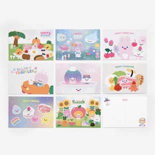 饰小卡片 韩国TRF可爱萌ins风卡通rico周边明信片节日祝福贺卡装