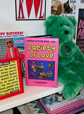 韩国thence美式复古泰迪熊兔子贴纸书咕卡手账素材DIY装饰贴贴画