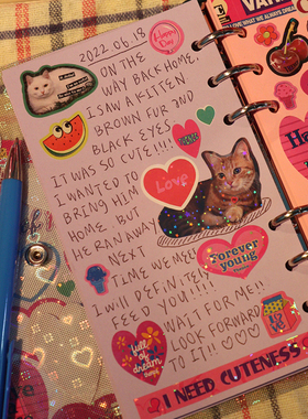 韩国thence横线空白A6计划内页6孔替芯纸学生办公笔记手账涂鸦ins