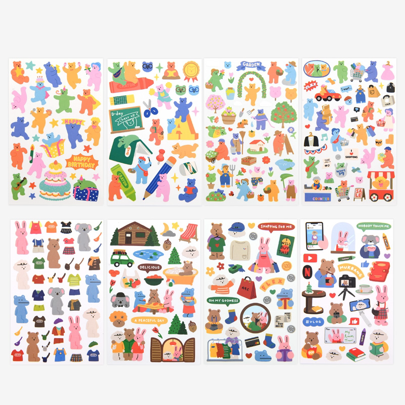 韩国dailylike可爱卡通防水无痕相片小贴纸手账素材咕卡ins手机贴