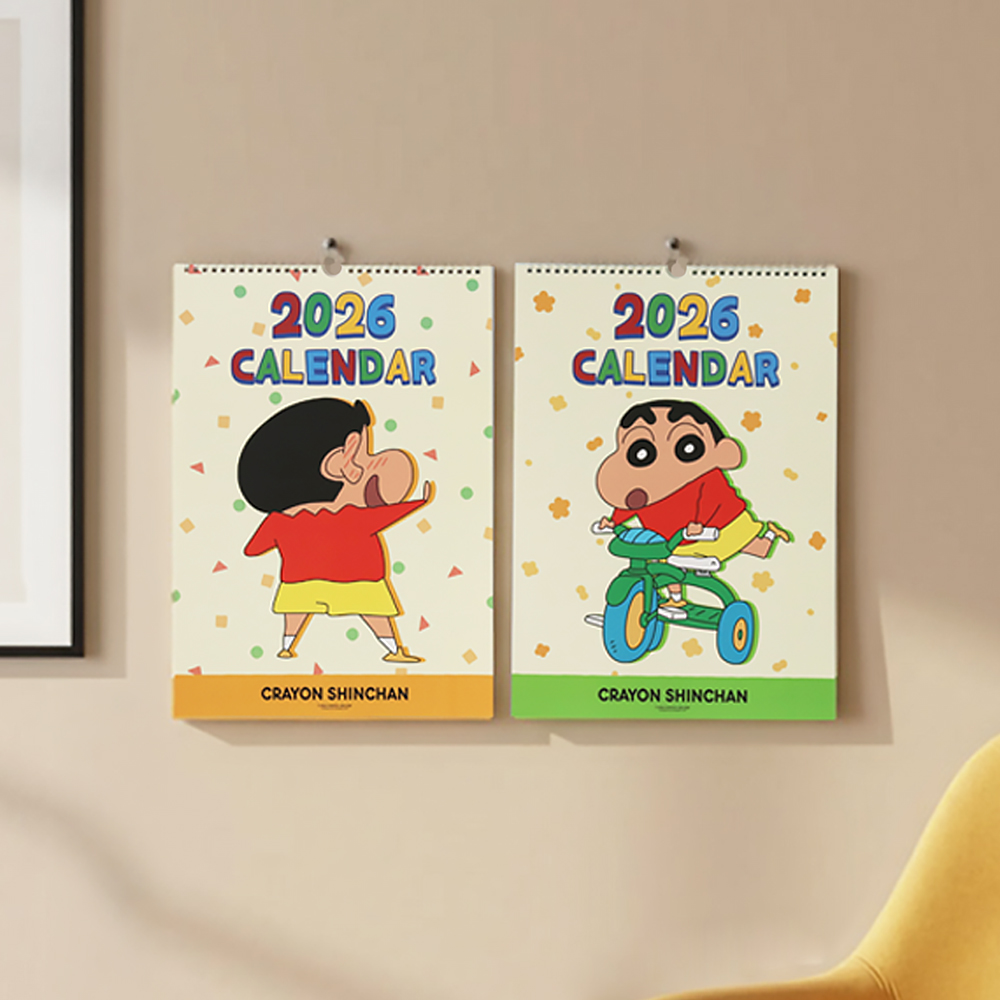 韩国进口蜡笔小新2026挂墙月历