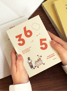 韩国indigo可爱插画万年胶套记事本365天日记本萌系手账本1天1页