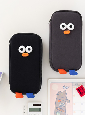 韩国romane大容量创意丑萌可爱中学生笔袋文具盒多功能化妆收纳包