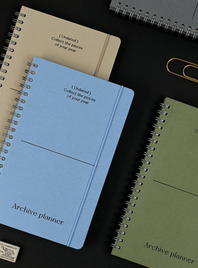 韩国paperian商务纯色线圈绑带万年型周计划日程本办公手账日记本