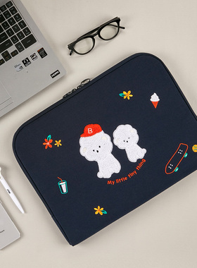 韩国antennashop可爱刺绣11寸iPad平板包13.3寸15.6笔记本电脑包