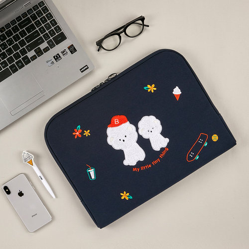 韩国进口高级可爱刺绣手提电脑包