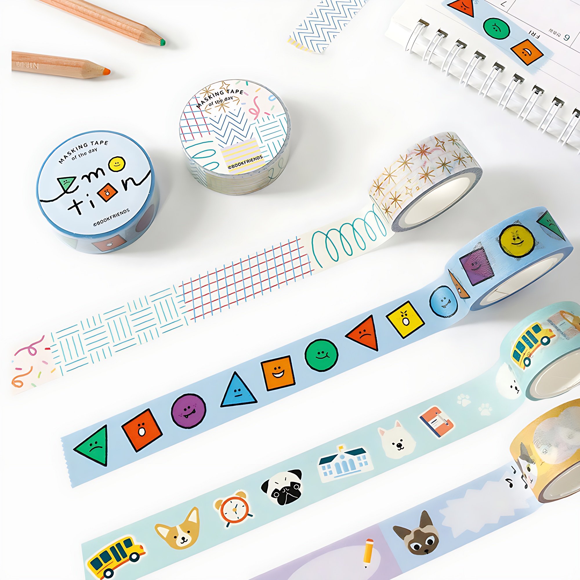 韩国bookfriends可爱插画拼接美纹胶带手账素材装饰可撕标签贴ins,文具电教/文化用品/商务用品,和纸胶带,淘宝优惠券,粉丝福利购,淘宝优惠卷