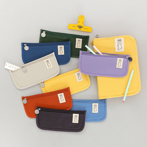 韩国正品糖果色棉布笔袋便携