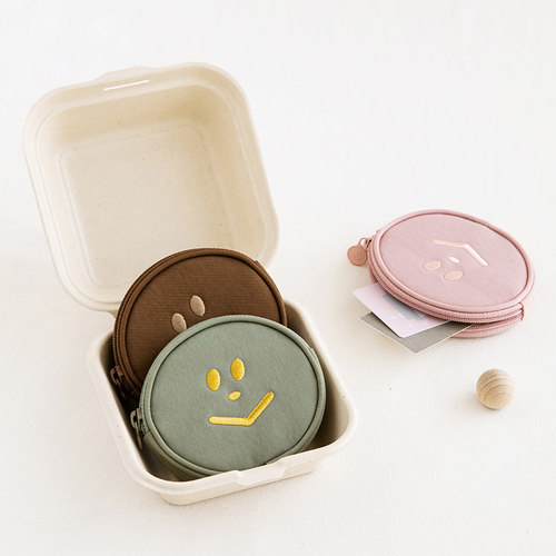 韩国livework圆形笑脸零钱收纳包