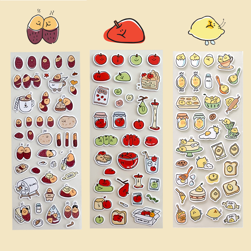 韩国可爱卡通无痕可移装饰贴纸