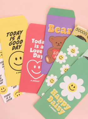 韩国afrocat可爱小雏菊ins卡通信封套礼金券袋红包礼物文具收纳袋