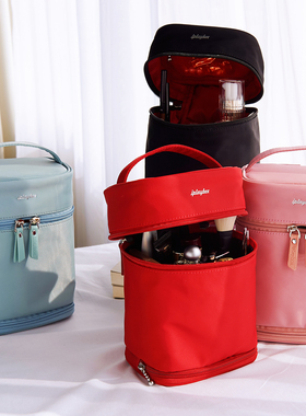 iplaybox简约立体大容量防水尼龙化妆包女旅行便携手提补妆收纳包