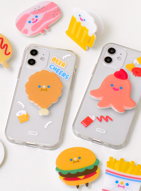 TRF可爱卡通rico水晶气囊伸缩手持桌面附贴纸懒人支架创意绕线器