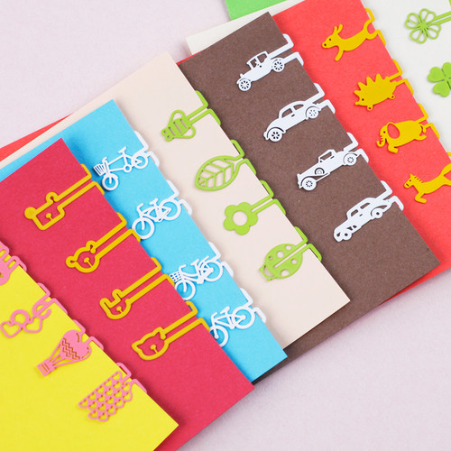 韩国可爱糖果色金属小书签8枚套