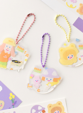韩国TRF可爱卡通SUBACO联名亚克力钥匙扣挂链AirPods小挂件包配饰