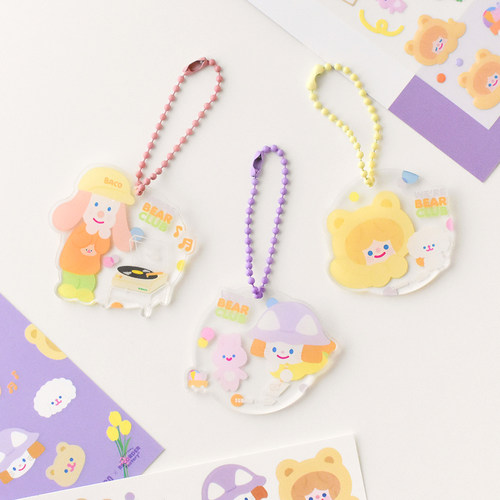 韩国可爱rico亚克力钥匙扣包挂链