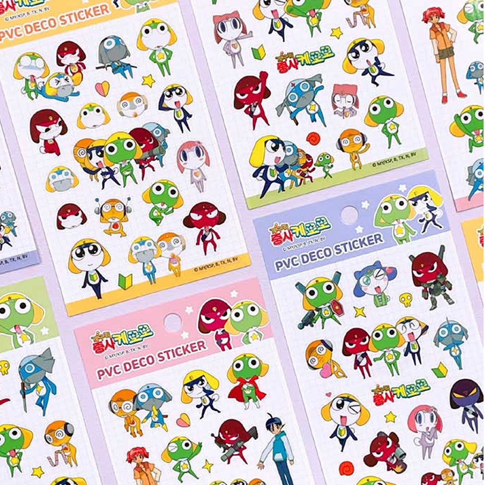keroro军曹咕卡手账可移透明贴纸