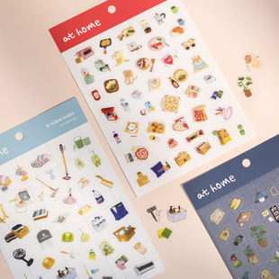 韩国full小清新ins风可爱卡通透明贴纸DIY手账相片卡手机装 饰贴