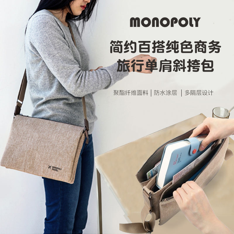 monopoly百搭单肩包多隔层斜挎包