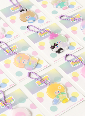 韩国TRF甜美可爱Rico卡通亚克力钥匙扣挂链AirPods卡包挂件ins女