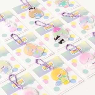 韩国TRF甜美可爱Rico卡通亚克力钥匙扣挂链AirPods卡包挂件ins女