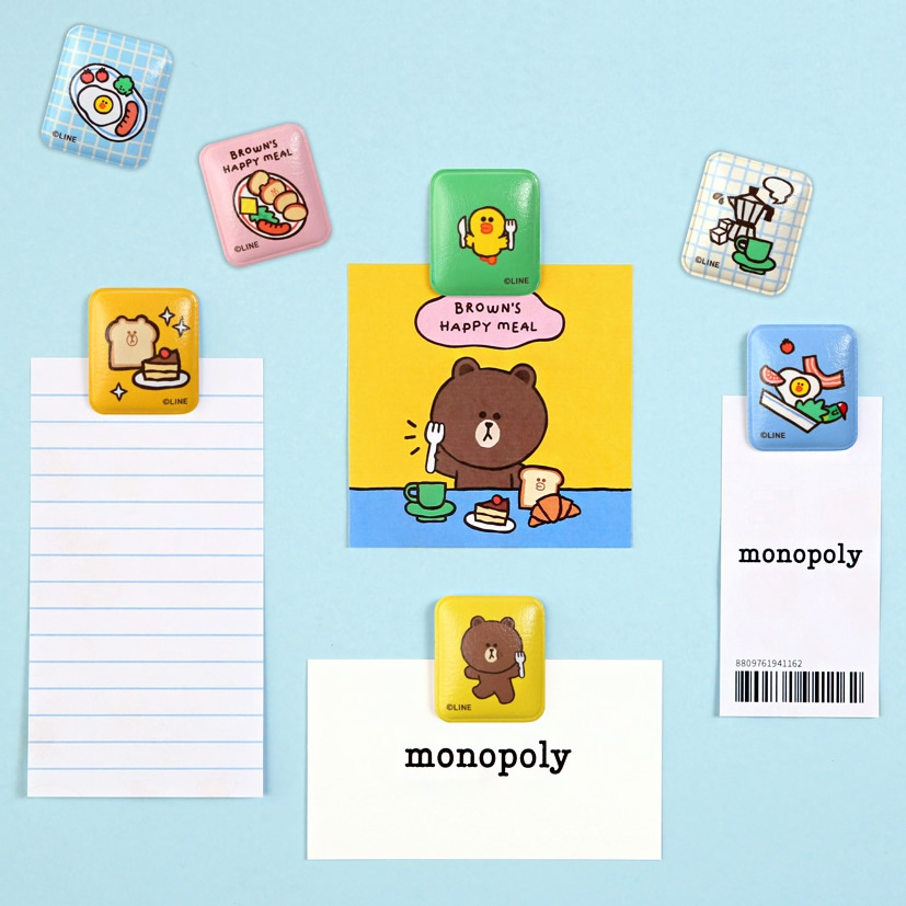 韩国可爱布朗熊皮质冰箱贴磁性贴