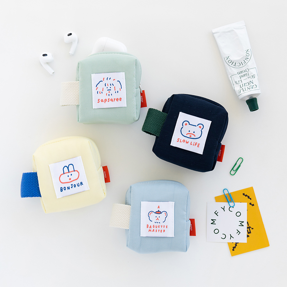 韩国romane可爱简约女防摔收纳包便携杂物小包适用华为苹果airpods pro1/2/3/4代无线蓝牙耳机包三星buds Pro