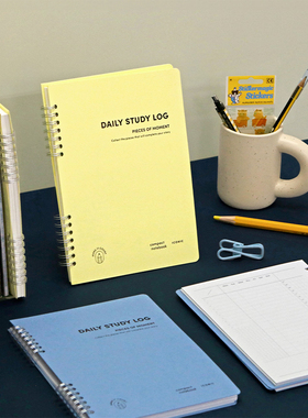 韩国ICONIC简约线圈A5记事本4个月每日计划时间轴学习办公日程本