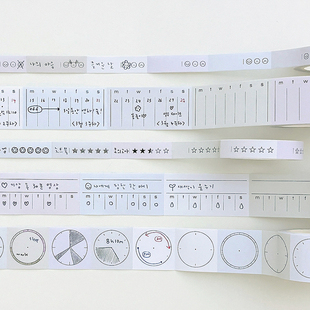 韩国wannathis月历天气备忘标记便签贴纸周计划打卡手帐纸质胶带