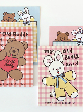 韩国afrocat可爱卡通少女心记事可撕便签本无粘性拍纸本信纸ins