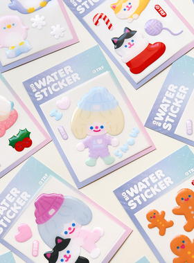 韩国TRF可爱RICO女孩卡通ins水晶贴纸手账相片卡册DIY装饰手机贴